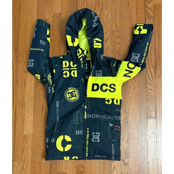 DC Propaganda Unisex Ski Snow Snowboard Jacket- Black Yellow- Size Medium- EUC - Picture 1 of 6